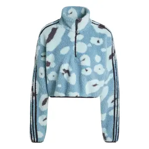 Vrouwelijke crop kwart rits fleece adidas Essentials 3-Stripes image-0