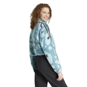 Vrouwelijke crop kwart rits fleece adidas Essentials 3-Stripes image-4