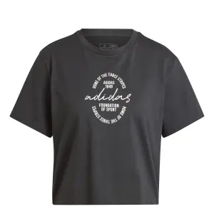 Camiseta cropp de mujer adidas Brand Love Signature Graphic image-0