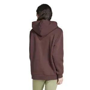 Felpa con cappuccio in pile boyfriend da donna adidas Essentials Logo Fleece image-3