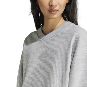 Sudadera acanalada de mujer con cuello de pico adidas All Szn image-4