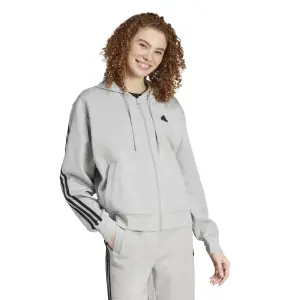 Kapuschongtröja med dragkedja för kvinnor adidas Future Icons 3-Stripes image-1
