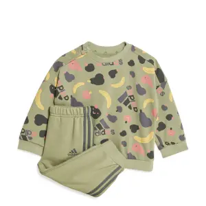 Conjunto de jogging y sudadera con estampado de bebé adidas Essentials image-0