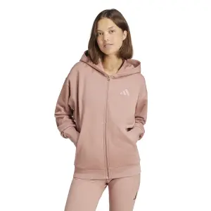 Fleece hoodie med full dragkedja dam adidas All SZN image-1