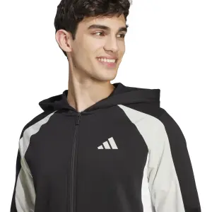 Sweatshirt com capuz e fecho de correr adidas Essentials Colorblock image-4