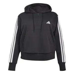 Sweatshirt à capuche 1/4 zip french terry femme adidas Essentials 3-Stripes image-0