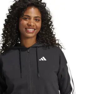 Felpa con cerniera a cappuccio da donna adidas Essentials 3-Stripes image-4