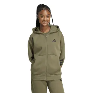 Damen Hoodie mit Reißverschluss und 3 Streifen adidas future icons image-1