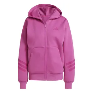 Kobiece sweatshirt z kapturem na zamek z 3 paskami adidas future icons image-0