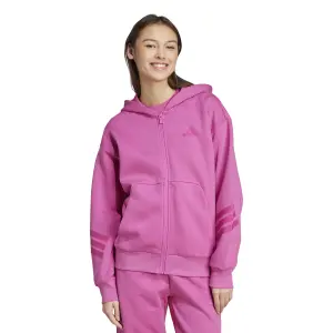 Kobiece sweatshirt z kapturem na zamek z 3 paskami adidas future icons image-1