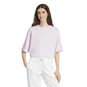 Camiseta ancha de algodón 3 bandas para mujer adidas Essentials image-1