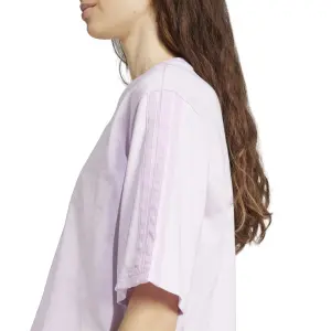 Camiseta ancha de algodón 3 bandas para mujer adidas Essentials image-4