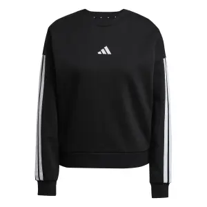 je1298-sweatshirt-damen-adidas-essentials-3-stripes-fleece-schwarz-weiss