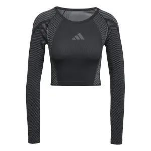 Camiseta de manga larga cropped sin costuras para mujer adidas