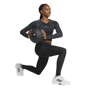 Camiseta de manga larga cropped sin costuras para mujer adidas image-3