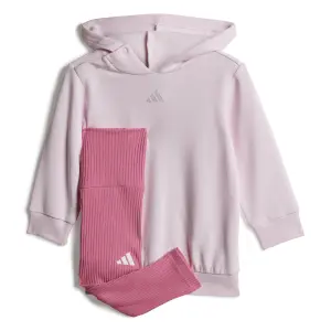 Conjunto de chándal de polar y sudadera con capucha para bebé niña adidas image-1