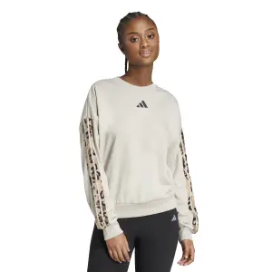 Felpa da donna adidas Animal Print French Terry 3 Stripes image-1