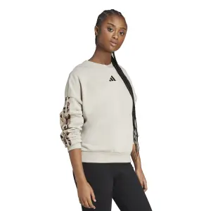 Felpa da donna adidas Animal Print French Terry 3 Stripes image-3