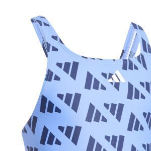 Badrockssuit med V-rygg och grafisk logotyp för flickor adidas image-4