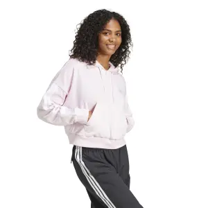 Damen Sweatshirt mit 1/4 Reißverschluss und Kapuze adidas Essentials 3 stripes image-2