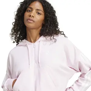 Damen Sweatshirt mit 1/4 Reißverschluss und Kapuze adidas Essentials 3 stripes image-5