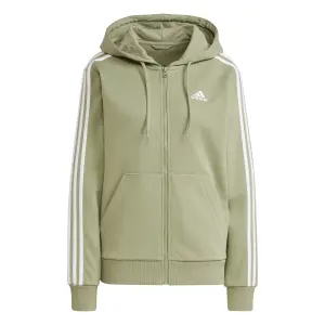 Felpa con cerniera a cappuccio da donna adidas Essentials 3-Stripes image-0