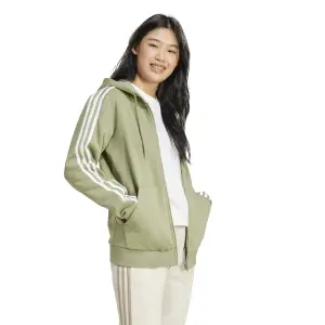 Felpa con cerniera a cappuccio da donna adidas Essentials 3-Stripes image-3