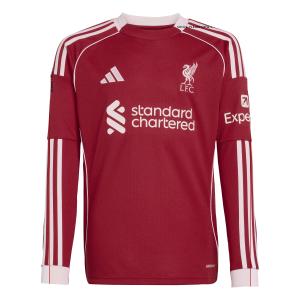 Camisa de casa de manga larga para niños Liverpool FC 2025/26