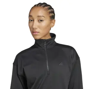 Women's 1/4 zip hooded sweatshirt adidas Game & Go Workout image-4