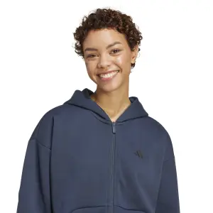 Felpa con cappuccio zip a 3 strisce donna adidas future icons image-4