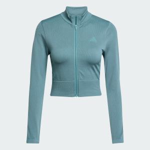Veste d'entraînement crop zippé femme adidas Essentials Through image-3