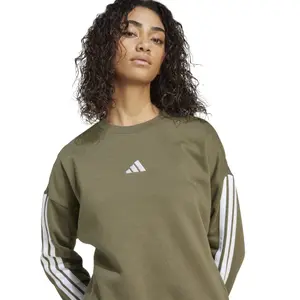 Felpa in pile da donna adidas Essentials 3-Stripes image-5