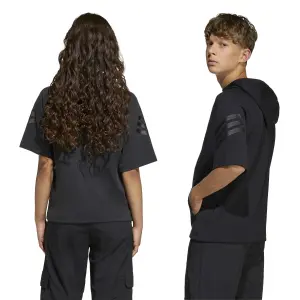 Camisola de manga curta com capuz para criança adidas Future Icons 3-Stripes image-4