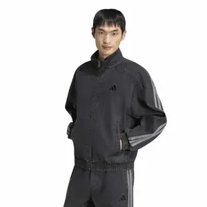 Veste de survêtement denim coupe large adidas Stadium image-1