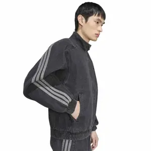 Veste de survêtement denim coupe large adidas Stadium image-4