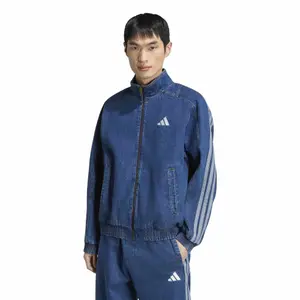 Veste de survêtement denim coupe large adidas Stadium image-1