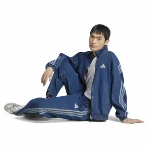 Veste de survêtement denim coupe large adidas Stadium image-3