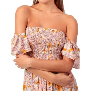 Robe bustier manches tombantes donna Admas Flowers image-3