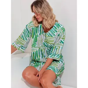 Robe chemise da spiaggia donna Admas Green Summer image-3