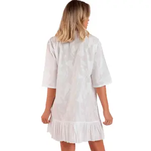 Robe chemise da spiaggia bottonata donna Admas Texture Flowers image-1
