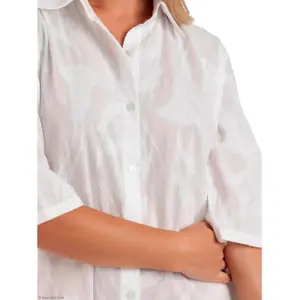 Robe chemise da spiaggia bottonata donna Admas Texture Flowers image-4