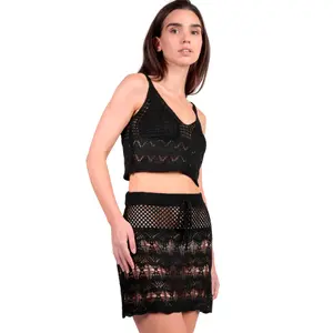 Σέτ πλεκτό τοπ και κοντή φούστα γυναικών Admas Total Look image-2
