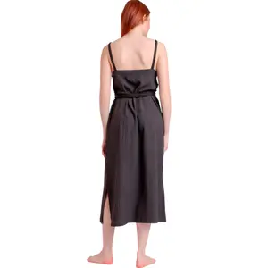Mid-Length Dress with Thin Straps for Women Admas Linen Style image-1