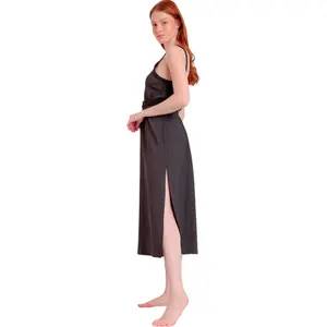 Mid-Length Dress with Thin Straps for Women Admas Linen Style image-2