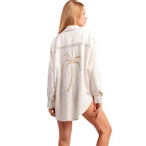 Camicia estiva a maniche lunghe donna Admas Golden Palms image-1