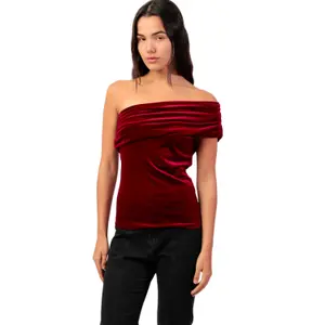 Top Ασυμμετρίας Γυναίκας Admas Velour And Lace image-0