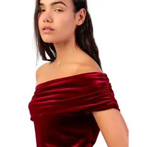 Top Ασυμμετρίας Γυναίκας Admas Velour And Lace image-3