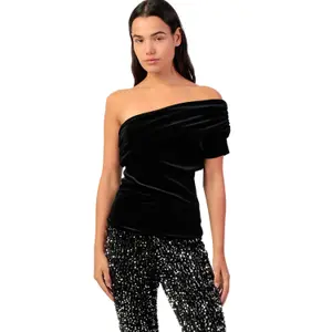 Top Ασυμμετρίας Γυναίκας Admas Velour And Lace image-0