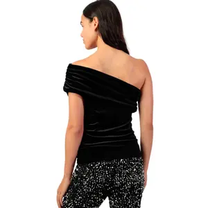 Top Ασυμμετρίας Γυναίκας Admas Velour And Lace image-1
