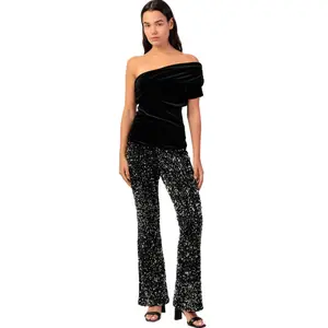 Top Ασυμμετρίας Γυναίκας Admas Velour And Lace image-2